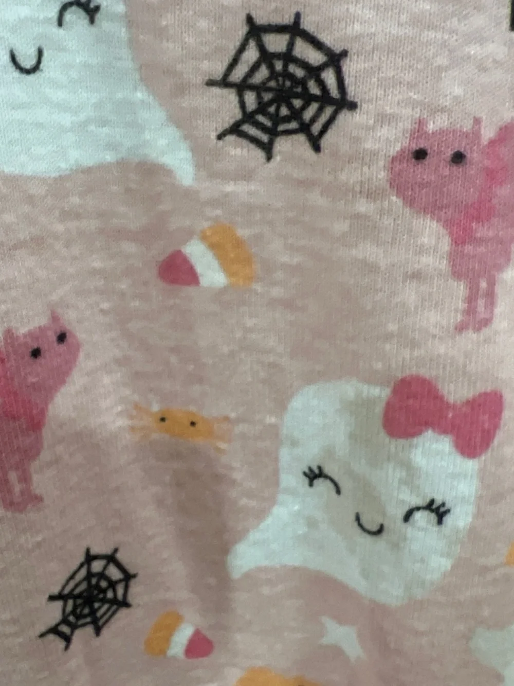 Pink & Orange Halloween Baby Girl One-Piece Footed Pajamas